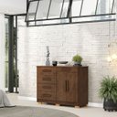 Ver imagem 1 de Cômoda Sapateira 5 Gavetas Sirius - Aurum:imbuia Rustico
