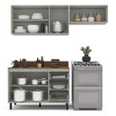 Ver imagem 5 de Armário de Cozinha Modulada Completa 3 Peças 200cm com Tampo 250039 Koya Politorno Móveis
