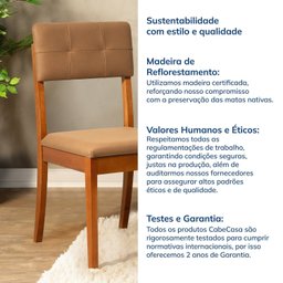 Cadeira Madeira Maciça Estofada Tiê CabeCasa MadeiraMadeira - 10