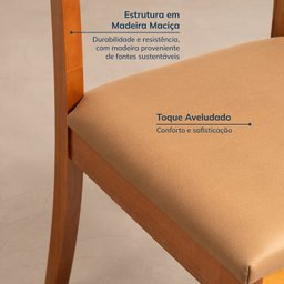 Cadeira Madeira Maciça Estofada Tiê CabeCasa MadeiraMadeira - 4