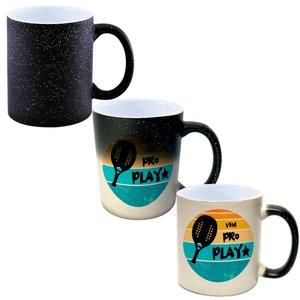 Caneca Mágica Glitter Muda de Cor Y2 Beach Tennis Raquete Preto Vem Pro Play