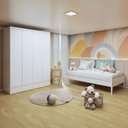 Ver imagem 1 de Quarto Infantil Completo com 1 Cama Babá Clean 90cm e Guarda-roupa Aconchego