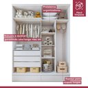 Ver imagem 4 de Quarto Infantil Completo com 1 Cama Babá Clean 90cm e Guarda-roupa Aconchego