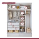 Ver imagem 7 de Quarto Infantil Completo com 1 Cama Babá Clean 90cm e Guarda-roupa Aconchego