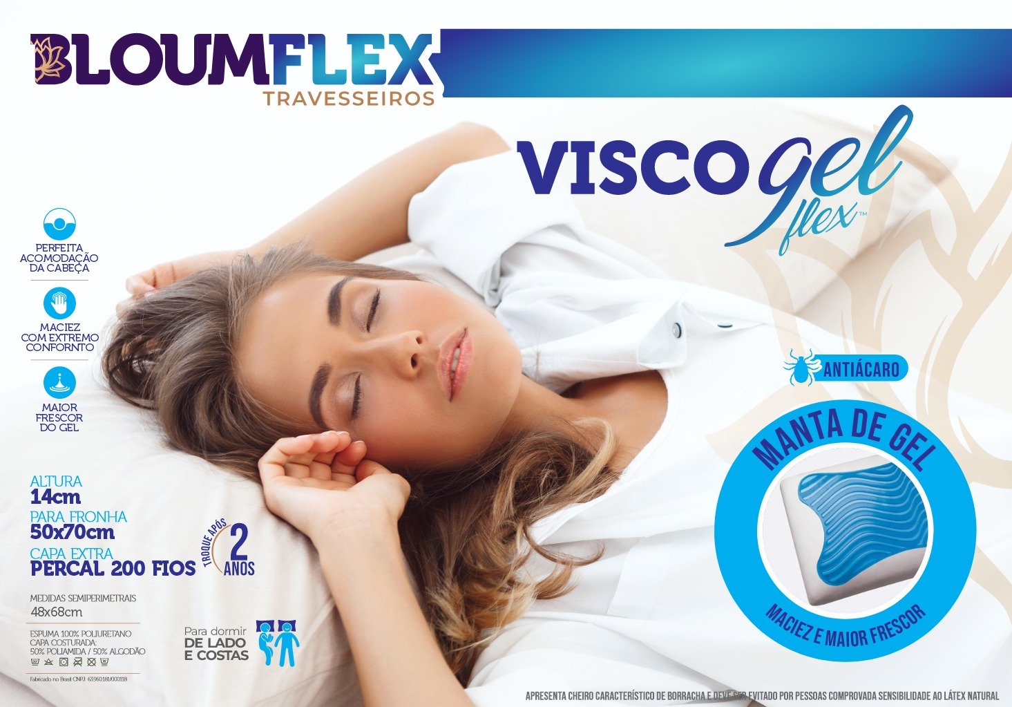 Kit 2 Travesseiros Visco Gelflex - Bloumflex - 5