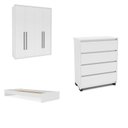 Ver imagem 2 de Guarda-roupa Sevilha 4 Portas Cômoda 4 Gavetas Cama Infanto Juvenil Solteiro