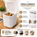 Ver imagem 7 de Lixeira Pia Rattan 4,5L Plástico Abertura de Pressão Tampa Click Branca Cozinha Escritorio
