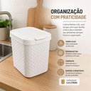 Ver imagem 6 de Lixeira Pia Rattan 4,5L Plástico Abertura de Pressão Tampa Click Branca Cozinha Escritorio