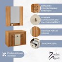 Ver imagem 7 de Conjunto para Banheiro Espelheira e Gabinete sem Cuba 80 Cm Laura