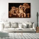 Ver imagem 3 de Quadro Decorativo Família Quatro Leões Com Moldura e Sem Vidro 40x60