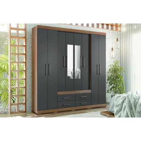 Guarda Roupa 8 Portas 2ESP 4g Pé Nápoles S. Andirá Gra