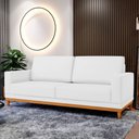Ver imagem 2 de Sofá 3 Lugares 200cm Living Sala de Estar Kayrós D05 Sintético Branco - Mpozenato