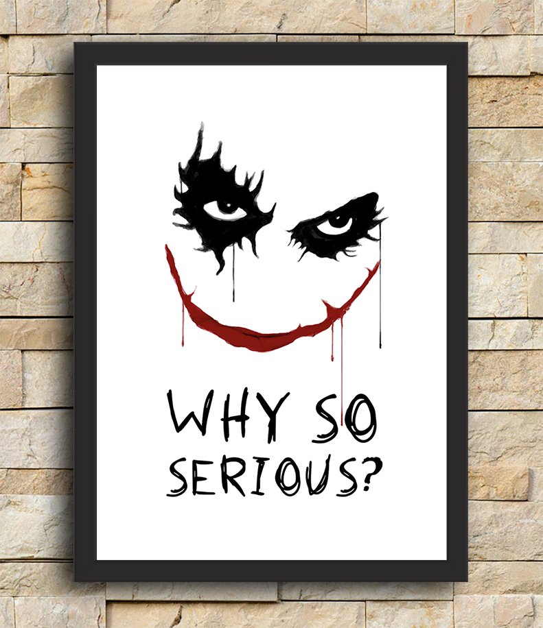 Quadro com Moldura - Coringa: Why So Serious - Grande | MadeiraMadeira