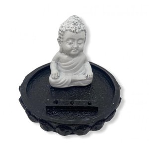 Incensário Buda em Resina Meditação-escolha o Seu:buda Branco Flor Lótus 7cm