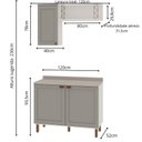 Ver imagem 3 de Conjunto de Banheiro Modulado 100% MDF Americano 3 Peças Iluminata Cinza/Branco/Fendi