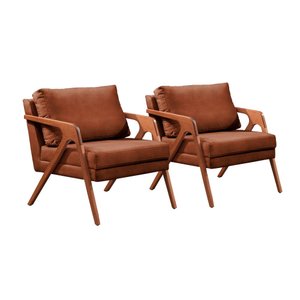 Conjunto - 2 Poltronas Iris Mona Corino Caramelo