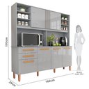 Ver imagem 3 de Armário de Cozinha 6 Portas 2 Gavetas Adelle Yescasa Cinza