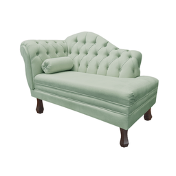Recamier Larissa Estofado Sala 120 Cm Direito de Quem Senta Veludo Acqua - Mb Decor - 3