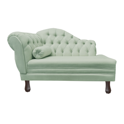 Recamier Larissa Estofado Sala 120 Cm Direito de Quem Senta Veludo Acqua - Mb Decor - 1