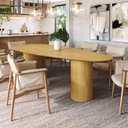 Ver imagem 5 de Mesa de Jantar Orgânica Breeze 2,40 X 1,20m 9 Lugares Lâmina Natural de Madeira Damasco