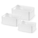 Ver imagem 1 de Kit de 3 Cestos Rattan - Arthi - Branco