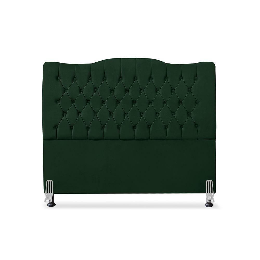 Cabeceira de Cama Box Casal 140 Cm Dunas - Veludo Verde - 3