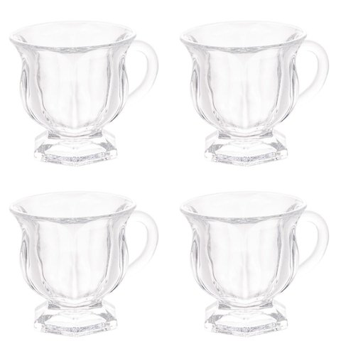Conjunto de 4 Xícaras de Cristal Arcade 142ml | Casa Del Grande