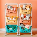 Ver imagem 6 de Carrinho Organizador de Brinquedos Três Prateleiras Colorido