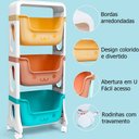 Ver imagem 4 de Carrinho Organizador de Brinquedos Três Prateleiras Colorido
