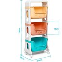 Ver imagem 3 de Carrinho Organizador de Brinquedos Três Prateleiras Colorido