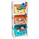 Ver imagem 1 de Carrinho Organizador de Brinquedos Três Prateleiras Colorido