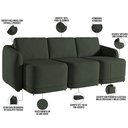 Ver imagem 4 de Sofá Cama para Sala de Estar 3 Lugares 276cm Montserrat K01 Veludo Verde - Lyam Decor