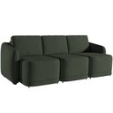 Ver imagem 1 de Sofá Cama para Sala de Estar 3 Lugares 276cm Montserrat K01 Veludo Verde - Lyam Decor