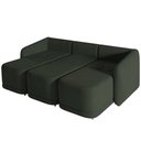 Ver imagem 6 de Sofá Cama para Sala de Estar 3 Lugares 276cm Montserrat K01 Veludo Verde - Lyam Decor
