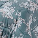 Ver imagem 3 de Kit Edredom Celi Queen Dupla Face Micropercal 200 Fios 3 Peças - Verde Floral