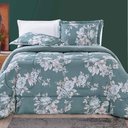 Ver imagem 5 de Kit Edredom Celi Queen Dupla Face Micropercal 200 Fios 3 Peças - Verde Floral