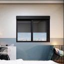 Ver imagem 2 de Janela com Persiana Integrada em Alumínio 2 Folhas Preto - 100x120