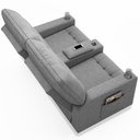 Ver mais imagens de Poltrona do Papai Reclinável Mallie 2 Lugares Baú Usb Fh9 Linho Cinza - Mpozenato