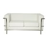 Sofá 2 Lugares Le Corbusier Premium Couro Sintetico Branco - 1