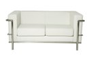 Ver imagem 1 de Sofá 2 Lugares Le Corbusier Premium Couro Sintetico Branco