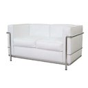 Ver imagem 2 de Sofá 2 Lugares Le Corbusier Premium Couro Sintetico Branco