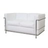 Sofá 2 Lugares Le Corbusier Premium Couro Sintetico Branco - 2
