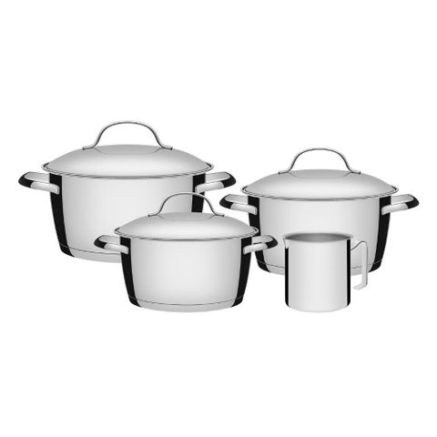 Jogo de Panelas Aço Inox Allegra 4 Peças Tramontina