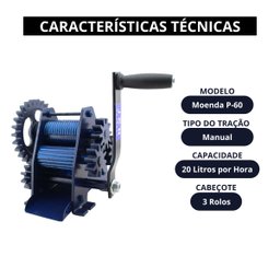 Engenho Manual para Moer Cana Engenhoca 3 Moendas Jcn - 5