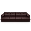 Ver imagem 3 de Sofá Retrátil para Sala de Estar 4 Lugares 339cm Riza S03 Couro Caramelo - Lyam Decor