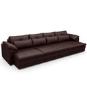 Ver imagem 1 de Sofá Retrátil para Sala de Estar 4 Lugares 339cm Riza S03 Couro Caramelo - Lyam Decor