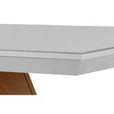 Ver imagem 6 de Mesa para Cozinha Alvorada com Tampo 180x90cm Madeirado Vidro Canto Reto Imbuia Off White Rufato