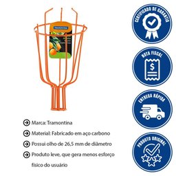 Colhedor de Frutas Tramontina Pequeno em Aço sem Cabo 26,5mm de Diâmetro 77819121 - 2