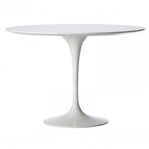 Mesa de Jantar Tulipa Saarinen Redonda 70 Cm Laqueada Cor Branco