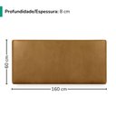 Ver imagem 3 de Cabeceira Painel Suspenso Casal 160 cm Luna Retangular Corino Whiskey Artte